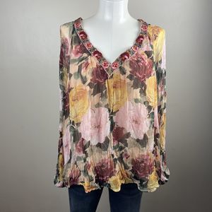Sundance Floral Blouse - Pink, Yellow, Green